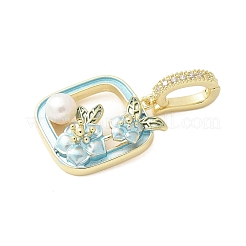 Brass Enamel Pendants&nbsp;KK-F886-03G-11