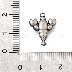 304ステンレスペンダント  変色防止  ロブスター  17.5x14x3.5mm  穴：1.4mm&nbsp;STAS-H477-02E-P