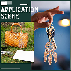 Alloy with Plastic Pearl and Glass Rhinestone Keychains&nbsp;KEYC-WH20010-03C