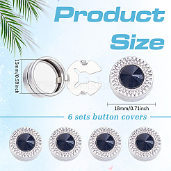 3 Pairs Alloy Rhinestone Cufflinks&nbsp;BUTT-ME0001-37A