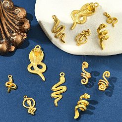 12本6スタイルアロイペンダント  スネークチャーム  ゴールドカラー  20~41x10~19x2~11mm  穴：1.8~7mm  2個/スタイル&nbsp;FIND-FS0003-54