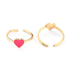 Brass Enamel Cuff Rings&nbsp;RJEW-H543-26G