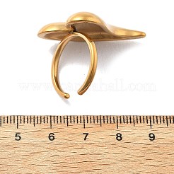 304ステンレススチールカフリング  ハート  ゴールドカラー  29x23mm  内径：17mm&nbsp;RJEW-D317-01B-G