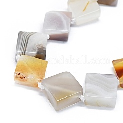 天然石ボツワナアゲートビーズ連売り  菱形  14~15x15x4~6mm  穴：0.8mm  約26個/連  16.54インチ（42cm）&nbsp;G-F725-32