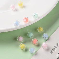 透明なアクリルビーズ  二層ビーズ  多面カット  ラウンド  ミックスカラー  8x7.5mm  穴：2mm  約2000個/500g&nbsp;TACR-S152-17A