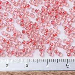 MIYUKIラウンドロカイユビーズ  日本製シードビーズ  （rr230)ホットピンクの裏地付きクリスタル  11/0  2x1.3mm  穴：0.8mm  約1100PCS /ボトル  10 G /ボトル&nbsp;SEED-JP0008-RR0230