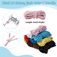 10 Bundles 10 Colors Round Polyester Twisted Cord&nbsp;OCOR-PH0007-90
