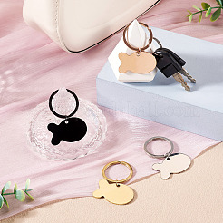 4Pcs 4 Colors Stainless Steel Fish Keychains&nbsp;KEYC-TA0004-80B