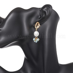 Shell Shape Natural Larimar Dangle Stud Earrings&nbsp;EJEW-JE07054