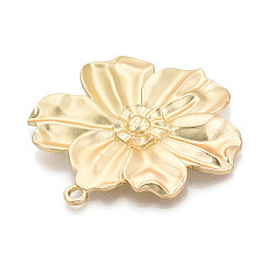 ラックめっき合金大きなペンダント  花  カドミウムフリー＆鉛フリー  マットゴールドカラー  72x70x6mm  穴：4mm&nbsp;PALLOY-N179-58MG