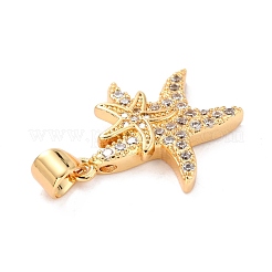 Brass Micro Pave Clear Cubic Zirconia Pendants&nbsp;ZIRC-L100-068G