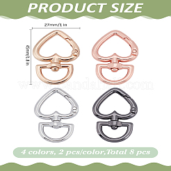 8Pcs 4 Colors Alloy Swivel Clasps&nbsp;FIND-LP0004-45