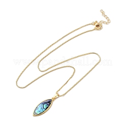 Rack Plating Natural Paua Shell Pendants Necklace&nbsp;NJEW-B104-01A-01G