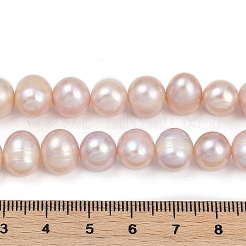 天然養殖淡水パールビーズ連売り  ポテト  グレード4a+  リネン  9~10mm  穴：0.7mm  約39~46個/連  13.98~15.43''（33.5~39.2センチメートル）&nbsp;PEAR-I007-07Z-05A