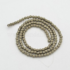 Round Non-magnetic Synthetic Hematite Beads Strands&nbsp;G-D617-3mm-29