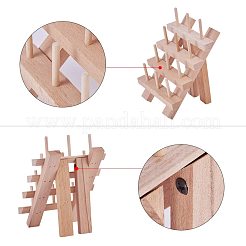 12 Spools Solid Wood Sewing Embroidery Thread Stand&nbsp;ODIS-PH0001-04
