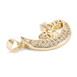 Brass Micro Pave Clear Cubic Zirconia Pendants&nbsp;ZIRC-M115-23G