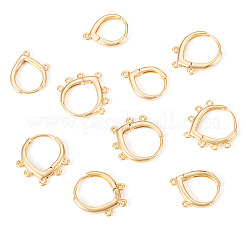 10Pcs 5 Styles Brass Hoop Earring Finding&nbsp;KK-TA0002-52
