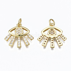Brass Micro Pave Clear Cubic Zirconia Pendants&nbsp;ZIRC-N039-141-NF