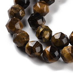 天然石タイガーアイビーズ連売り  多面カット  ダブルハート＆スターカットビーズ  8.5~10.5x9~10.5mm  穴：0.8mm  約40~42個/連  15.43~15.94インチ（39.2~40.5cm）&nbsp;G-NH0021-A06-02