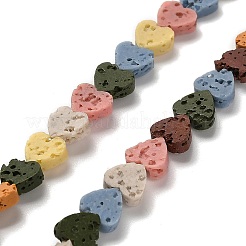 Synthetic Lava Rock Dyed Beads Strands&nbsp;G-R010-01E