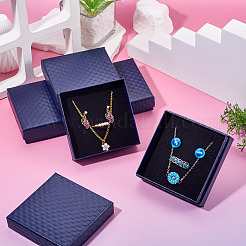 5Pcs Rhombus Textured Cardboard Jewelry Packing Boxes with Sponge Inside&nbsp;CBOX-TA0001-18C