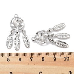 ラックメッキ合金ラインストーンペンダント  鉛フリー＆カドミウムフリー＆ニッケルフリー  羽付きネット/ウェブ  ハート  クリスタル  プラチナ  34x13x4mm  穴：2mm&nbsp;PALLOY-F311-19P-01