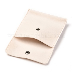 スクエアベルベットジュエリーバッグ  スナップファスナー付き  パパイヤホイップ  10x10x1cm&nbsp;DJ-TP-B001-01B-02