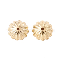 304ステンレススチールビーズキャップ  マルチ花弁  花  18KGP本金メッキ  10x2.5mm  穴：1.2mm&nbsp;STAS-P307-06G