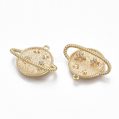 Brass Micro Pave Clear Cubic Zirconia Pendants&nbsp;KK-S356-034G-NF