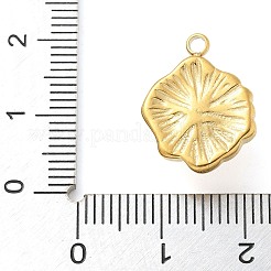 天然グレーアベンチュリンペンダント  304ステンレススチールフラワーチャーム  18KGP本金メッキ  17x13.5x7mm  穴：2mm&nbsp;LS-STAS-K291-03B-03