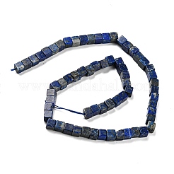 天然石ラピスラズリビーズ連売り  キューブ  6~6.5x6~6.5x6~6.5mm  穴：1.2mm  約63~64個/連  15''~15.16''（38.1~38.5センチメートル）&nbsp;G-Q1008-B07