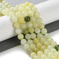 Natural New Jade Round Beads Strands&nbsp;G-O039-16-6mm-01