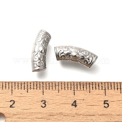 304ステンレス鋼湾曲チューブビーズ  花  ステンレス鋼色  15x5mm  穴：1.8mm&nbsp;STAS-I321-26P
