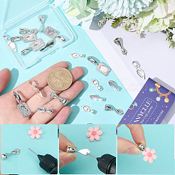 24Pcs 4 Style Rack Plating Brass Glue-on Flat Pad Bails&nbsp;KK-SC0004-50