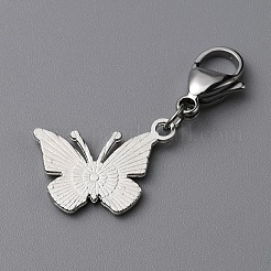 Butterfly Alloy Enamel Pendant Decoration&nbsp;HJEW-WH0042-73A