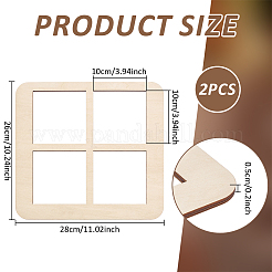 2スロット合板コースターディスプレイスタンド4個  長方形  バリーウッド  26x28x0.5cm&nbsp;ODIS-BC0001-35