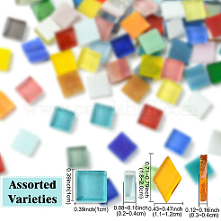100Pcs 2 Colors Mosaic Tiles Glass Cabochons&nbsp;DIY-YW0012-19