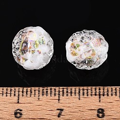 手作りのフォイルのガラスビーズ  オナガザル  ホワイト  9~11x9~11x9~10mm  穴：1~1.5mm&nbsp;FOIL-N029-10H