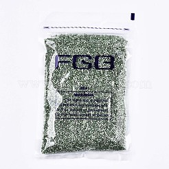 Fgb 11/0グレードaベーキングペイントガラスシードビーズ  シリンダー  均一なシードビーズサイズ  不透明色の光沢  ミディアムシーグリーン  1.5x1mm程度  穴：0.5mm  約20000個/袋&nbsp;SEED-S030-1208