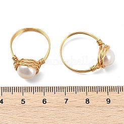 Natural Cultured Freshwater Pearl Finger Rings for Women&nbsp;RJEW-JR01029