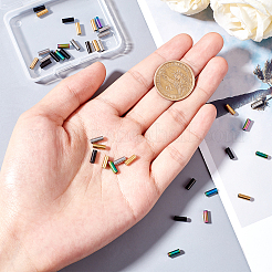 304ステンレスチューブビーズ  ミックスカラー  8x3mm  穴：2mm  4色  10個/カラー  40個/箱&nbsp;STAS-CA0001-12