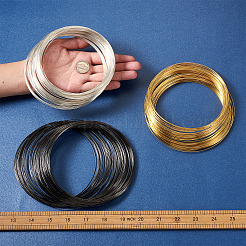 300つの円3色の炭素鋼メモリーワイヤー  首輪ネックレス作り用  ミックスカラー  115mm  ワイヤー：0.6mm（22ゲージ）  100円/色&nbsp;TWIR-FW0001-02