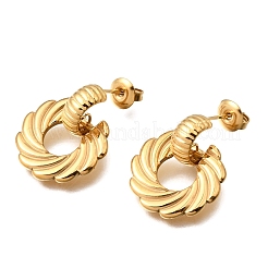 304 Stainless Steel Dangle Stud Earrings&nbsp;EJEW-Z168-02G