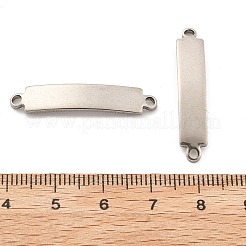 201 ステンレス鋼リンク/コネクター  カーブ四角形  空白タグのスタンプ  ステンレス鋼色  31.5x6x2mm  穴：1.6mm&nbsp;STAS-S158-07P