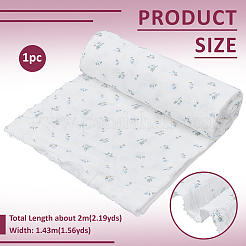 花柄のコットン生地  服装アクセサリー  ホワイト  1430mm&nbsp;DIY-WH0899-587