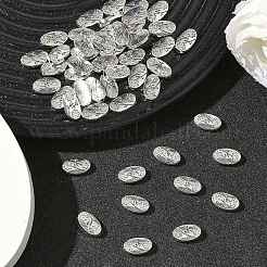 Oval with Flower Tibetan Style Alloy Beads&nbsp;X-TIBEB-1199-AS-LF
