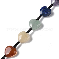 7 Chakra Heart Natural Gemstone Pendant Decoration&nbsp;HJEW-H060-03