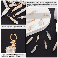 15Pcs Natural Quartz Crystal Pendants&nbsp;PALLOY-AB00134