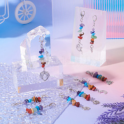 Chakra Gemstone Chip Pendant Decorations&nbsp;HJEW-TAC0029